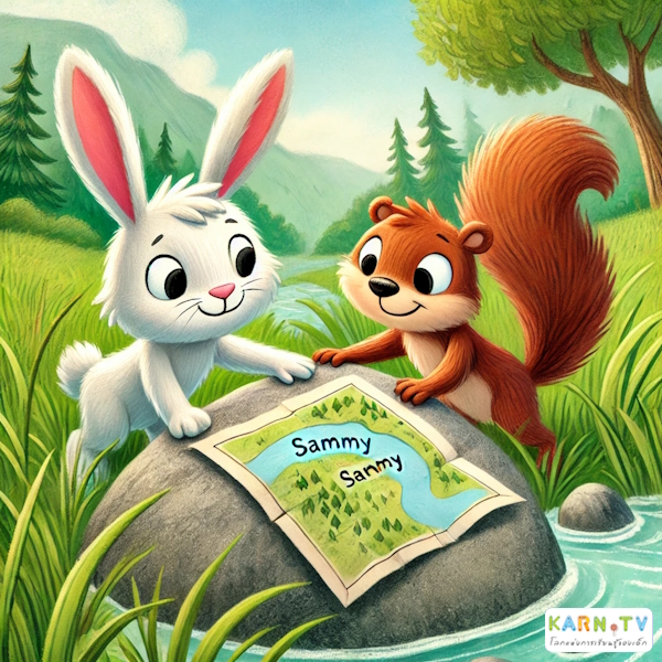 การ์ตูนสำหรับเด็ก ในรูปแบบ นิทานการ์ตูนสองภาษา เรื่อง The Adventure of Benny the Bunny หน้า 6